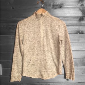 SO Gray &  White Pullover Three-Quarter Zip Up Women’s Size Medium